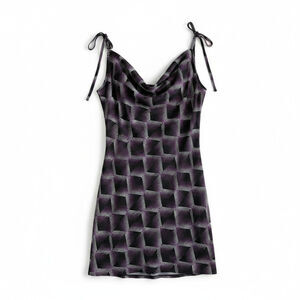 BP Nordstrom New Womens Geometric Backless Dress Purple XS Whimsigoth Y2k Goth